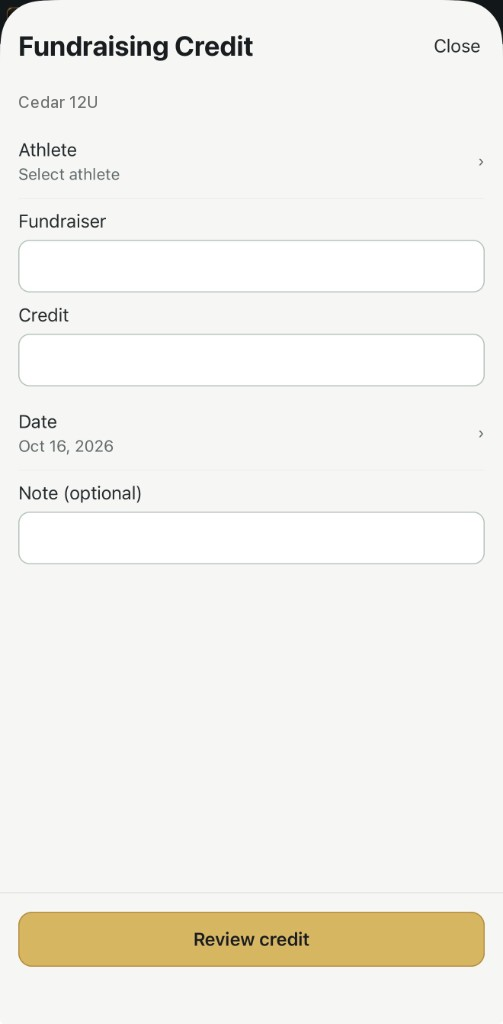 Fundraising credits in ACP Teams
